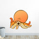 Orange Octopus with Brown Wall Decal