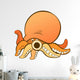 Orange Octopus with Brown Wall Decal