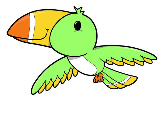 Flying Little Green Toucan Wall Decal