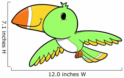 Flying Little Green Toucan Wall Decal