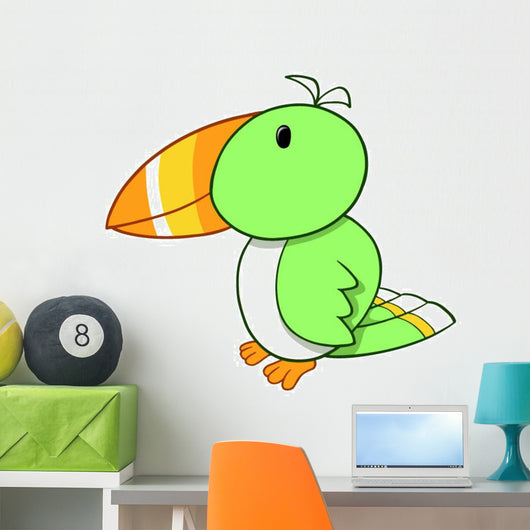 Perched Cute Little Toucan Wall Decal