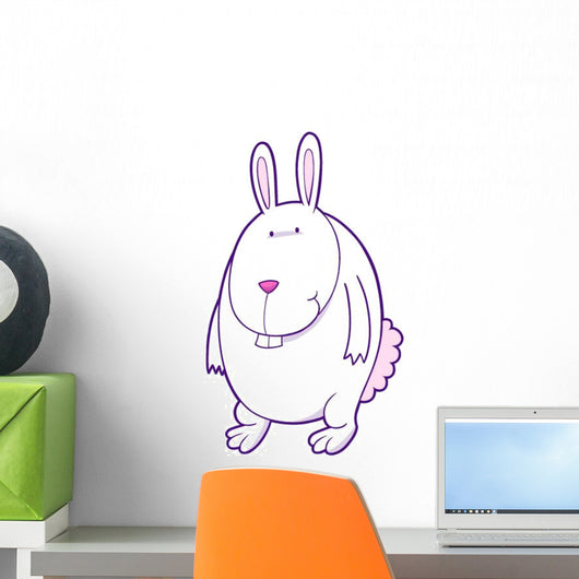 Cute White and Pink Bunny Wall Decal