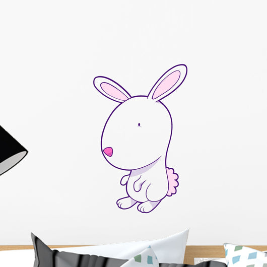 Cute White and Pink Bunny Wall Decal