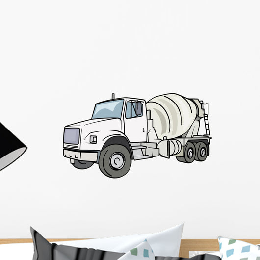 White Cement Truck Wall Decal