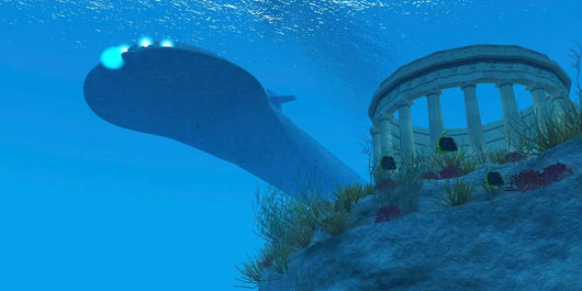 Submarine Passes over Greek Wall Decal