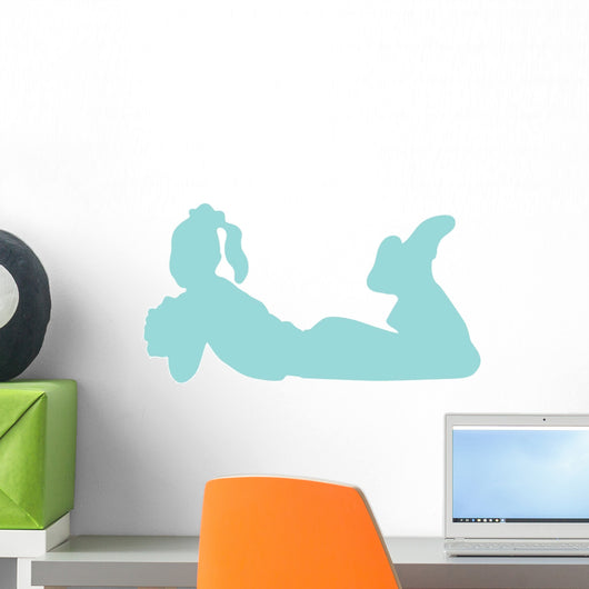 Light Blue Resting Cheerleader Wall Decal