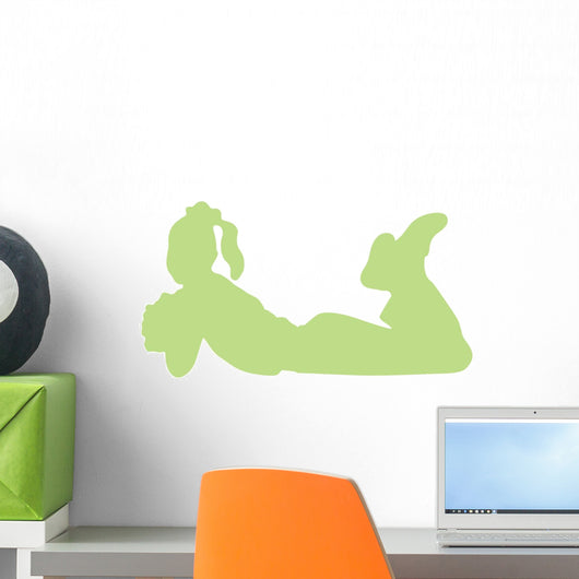 Green Resting Cheerleader Wall Decal