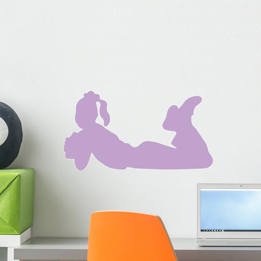 Purple Resting Cheerleader Wall Decal