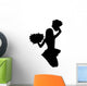 Black Jumping Pom-pom Cheerleader Wall Decal