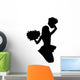 Black Jumping Pom-pom Cheerleader Wall Decal