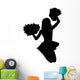 Black Jumping Pom-pom Cheerleader Wall Decal