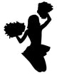 Black Jumping Pom-pom Cheerleader Wall Decal