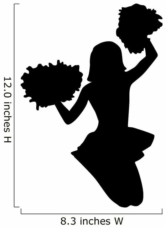 Black Jumping Pom-pom Cheerleader Wall Decal