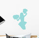 Blue Jumping Pom-pom Cheerleader Wall Decal