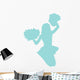 Blue Jumping Pom-pom Cheerleader Wall Decal