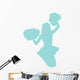 Blue Jumping Pom-pom Cheerleader Wall Decal