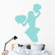 Blue Jumping Pom-pom Cheerleader Wall Decal