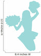 Blue Jumping Pom-pom Cheerleader Wall Decal