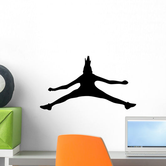 Black Jumping Cheerleader Wall Decal