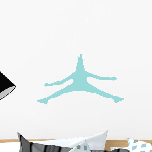 Cheer Silhouette Light Blue Wall Decal