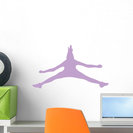 Purple Jumping Cheerleader Wall Decal