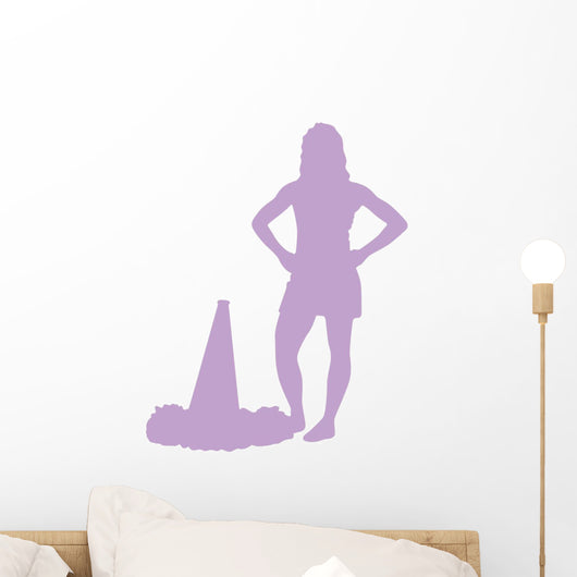 Purple Silhouetted Cheerleader Wall Decal