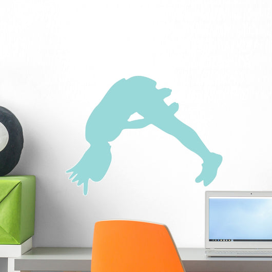 Blue Forward Flip Cheer Wall Decal