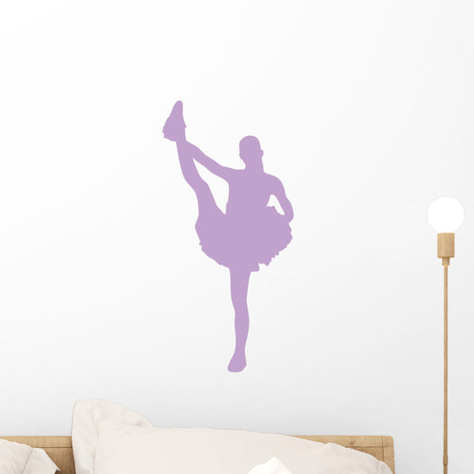 Purple Stretching Poms Cheerleading Wall Decal