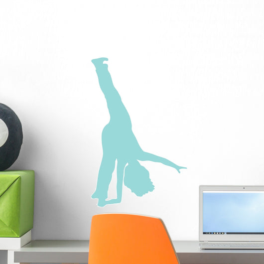 Cheer Silhouette Light Blue Wall Decal