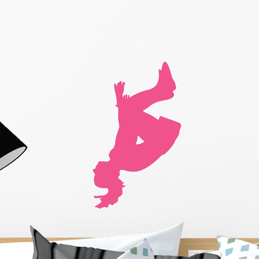 Cheer Silhouette Hot Pink Wall Decal