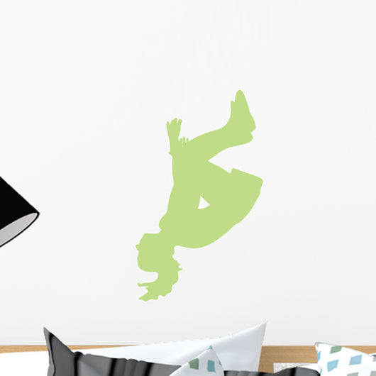 Cheer Silhouette Lime Green Wall Decal
