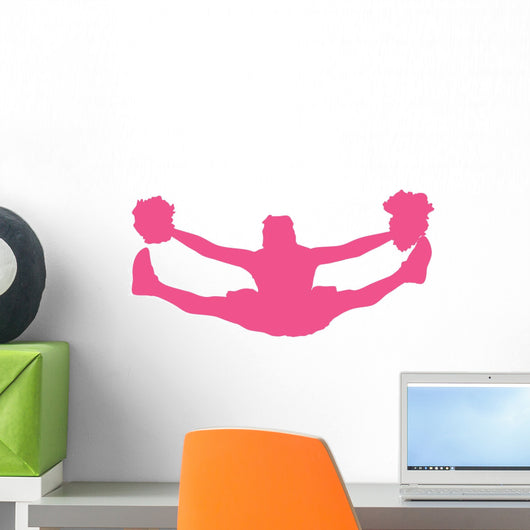 Cheer Silhouette Hot Pink Wall Decal