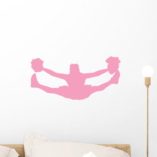 Pink Jumping Splits Cheer Wall Decal