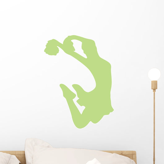 Cheer Silhouette Lime Green Wall Decal