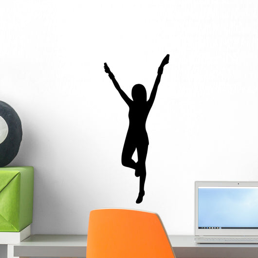 Cheer Silhouette Black Wall Decal