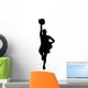 Black Poms Cheerleader Wall Decal