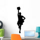 Black Poms Cheerleader Wall Decal