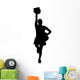 Black Poms Cheerleader Wall Decal