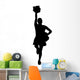 Black Poms Cheerleader Wall Decal
