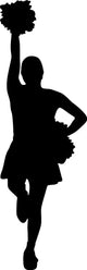 Black Poms Cheerleader Wall Decal