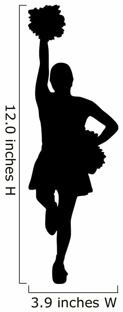 Black Poms Cheerleader Wall Decal