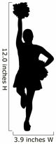 Black Poms Cheerleader Wall Decal