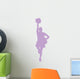 Purple Poms Cheerleader Wall Decal