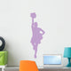 Purple Poms Cheerleader Wall Decal