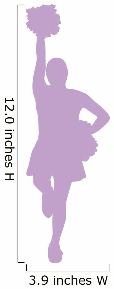 Purple Poms Cheerleader Wall Decal