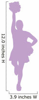 Purple Poms Cheerleader Wall Decal