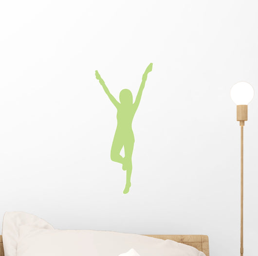 Cheer Silhouette Lime Green Wall Decal