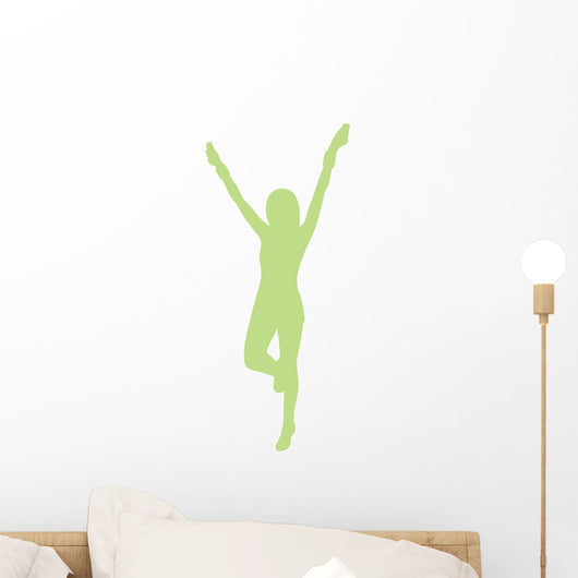 Cheer Silhouette Lime Green Wall Decal