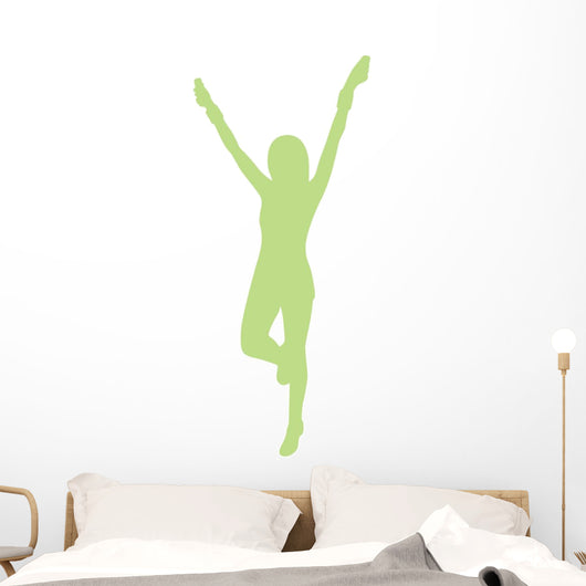 Cheer Silhouette Lime Green Wall Decal