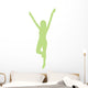 Cheer Silhouette Lime Green Wall Decal